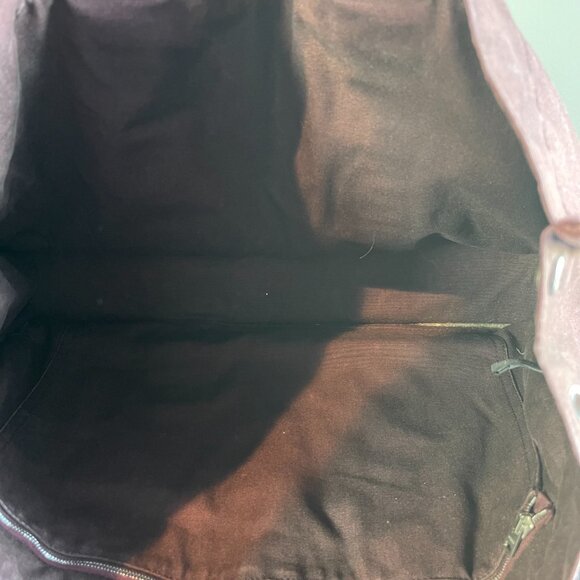 Hermes Vintage Hermès Toile Fourre-Tout MM - Brown/Red - Preowned - Picture 7 of 15